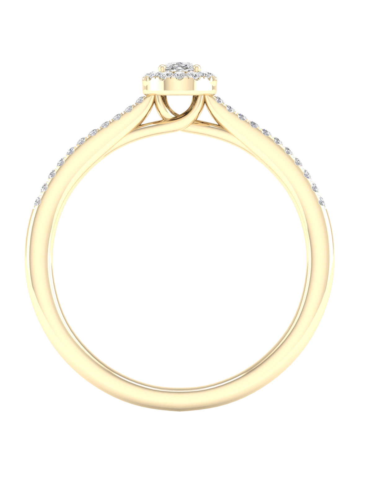 Pear Diamond Halo Engagement Ring in 10K Yellow Gold D223929