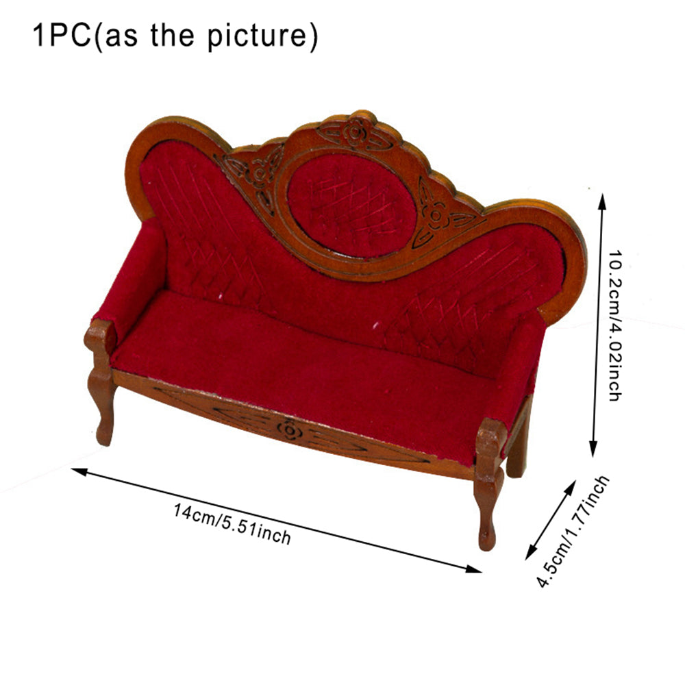 Walnut Wood Dollhouse Mini Sofa Z2245