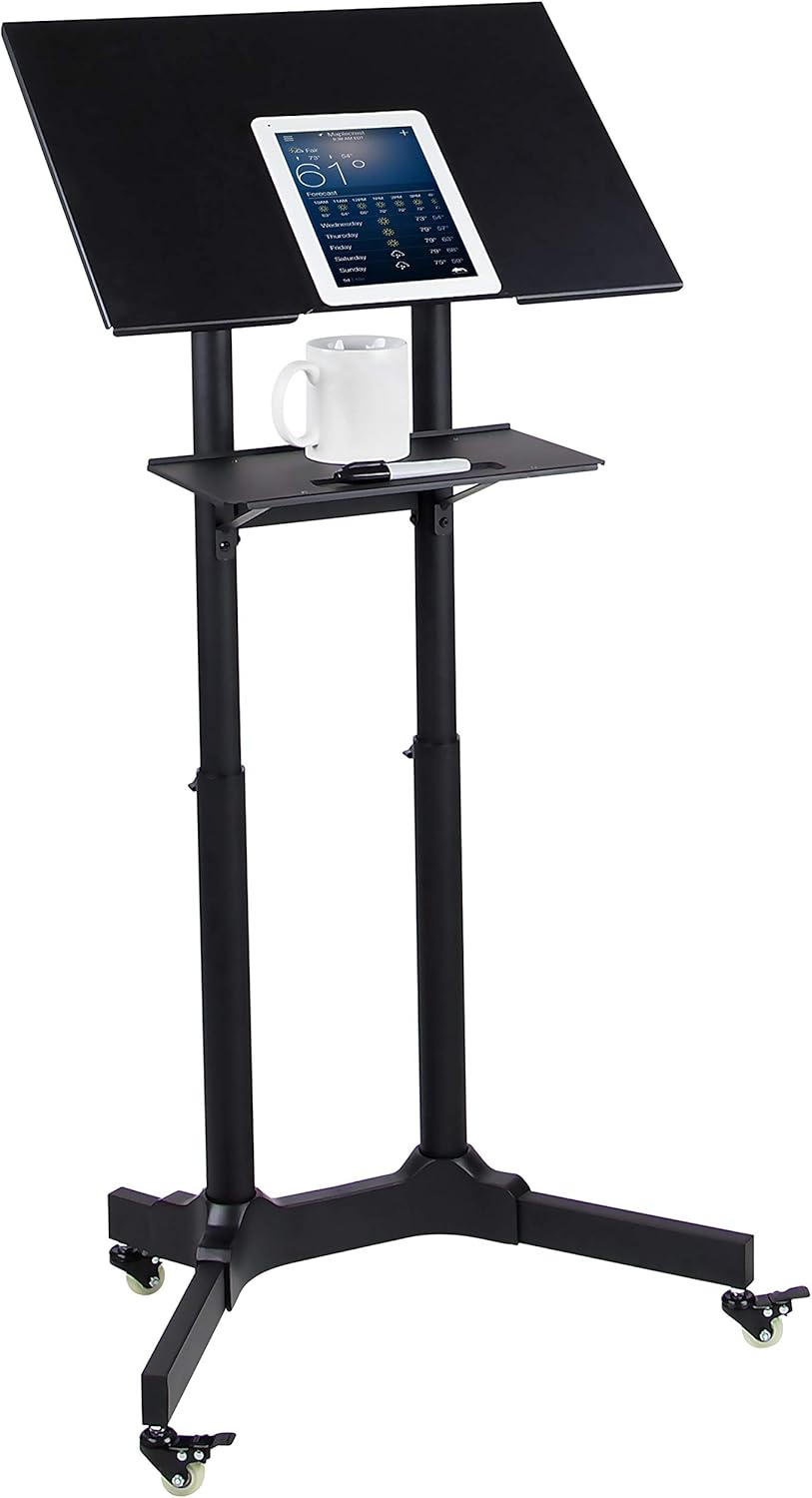 Mobile Standing Height Desk with Caster Wheels U292