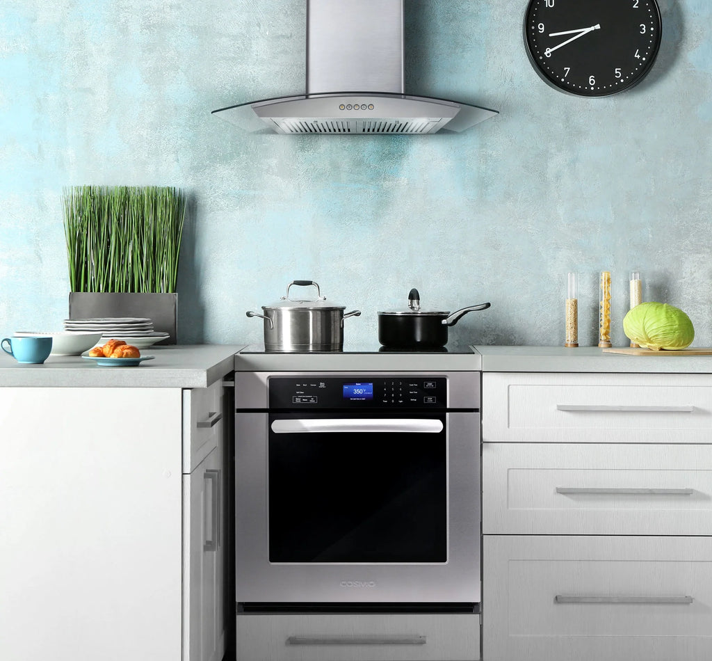 5 Piece Kitchen Appliance Package with Gas Range, Range Hood, Dishwasher, French Door Refrigerator & Wine Refrigerator R761
