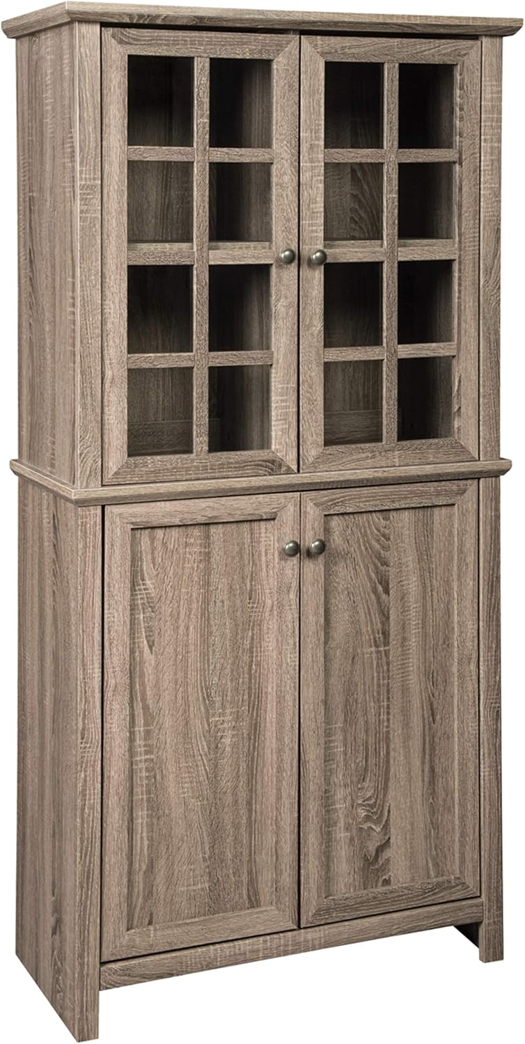 Rustic Farmhouse Accent Cabinet with Adjustable Shelves, Gray W512