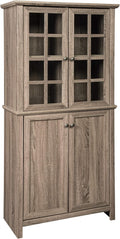Rustic Farmhouse Accent Cabinet with Adjustable Shelves, Gray W512