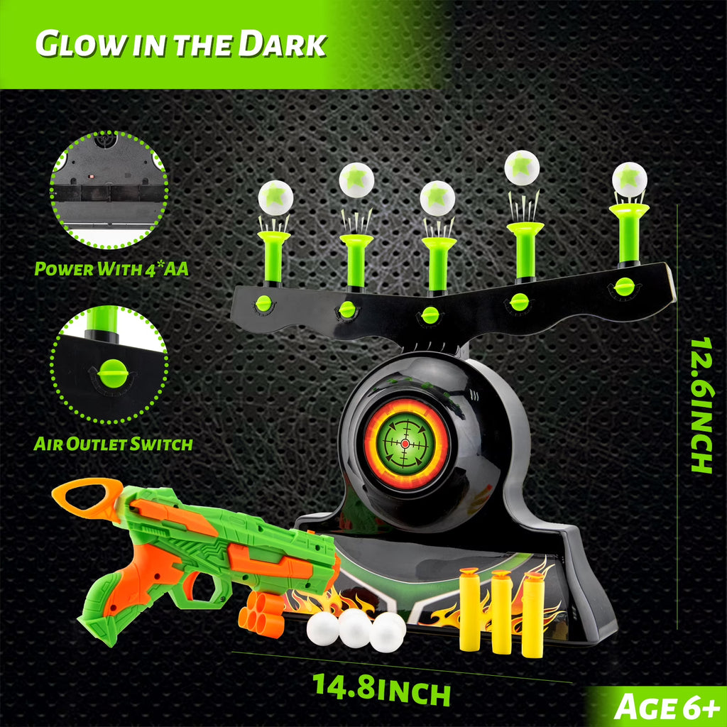 Glow in The Dark Floating Ball Target Practice Toys with 10 Soft Foam Balls O986364