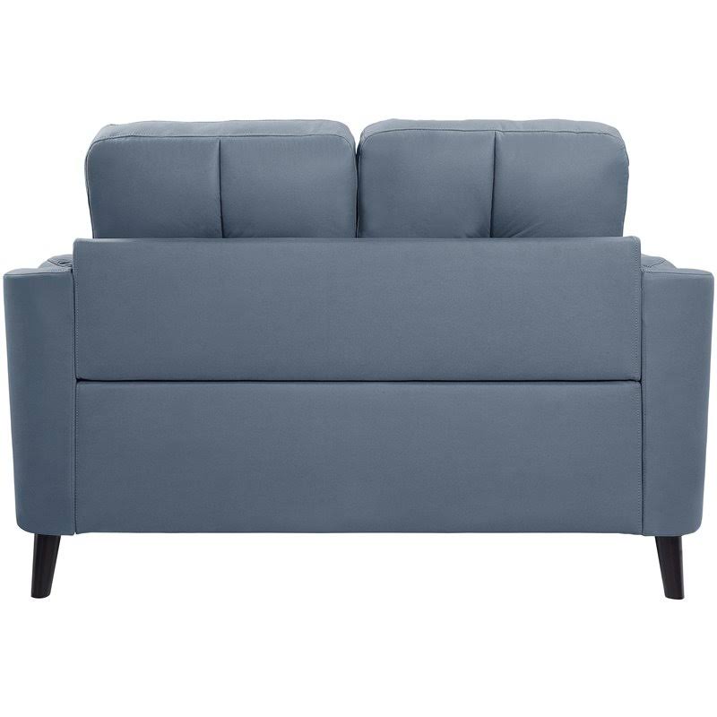 Blue and Black Microfiber Tufted Loveseat J953