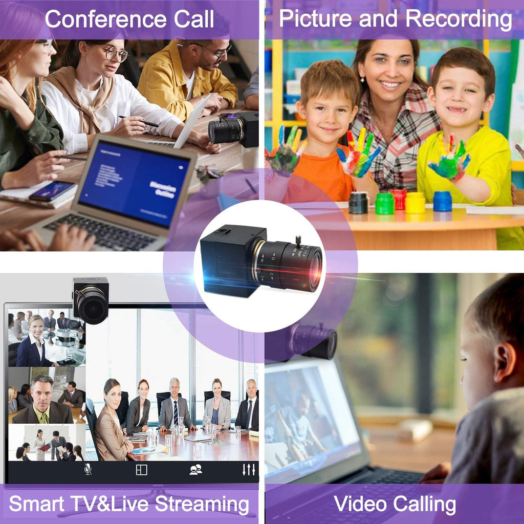 2.8-12mm Varifocal Lens USB Camera 1080P CS Mount 2MP Web Camera Pack of 2 M518