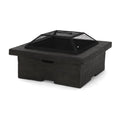 Gray Concrete Square Fire Pit O96828
