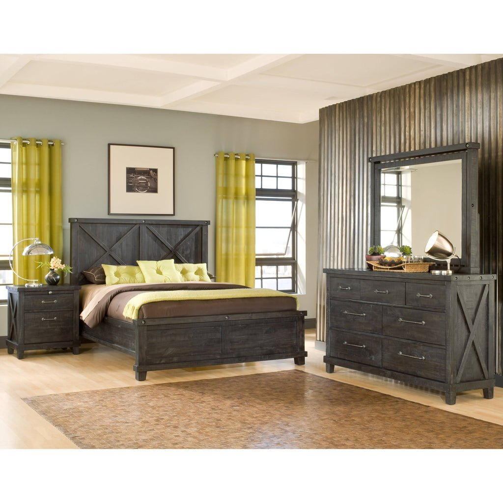 Cafe Full-Size Solid Wood Panel Bed T37456