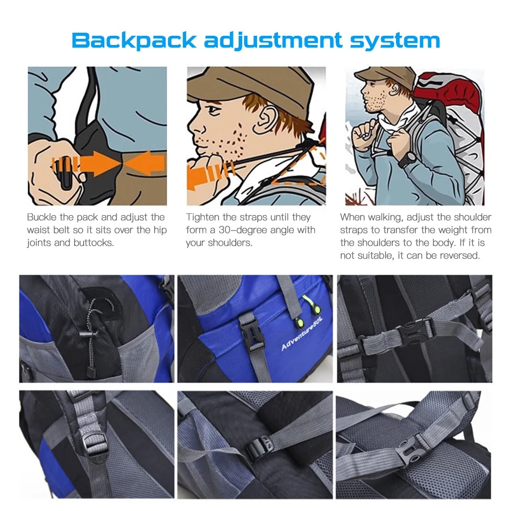 50L Water-resistant Hiking Backpack Daypack L685609