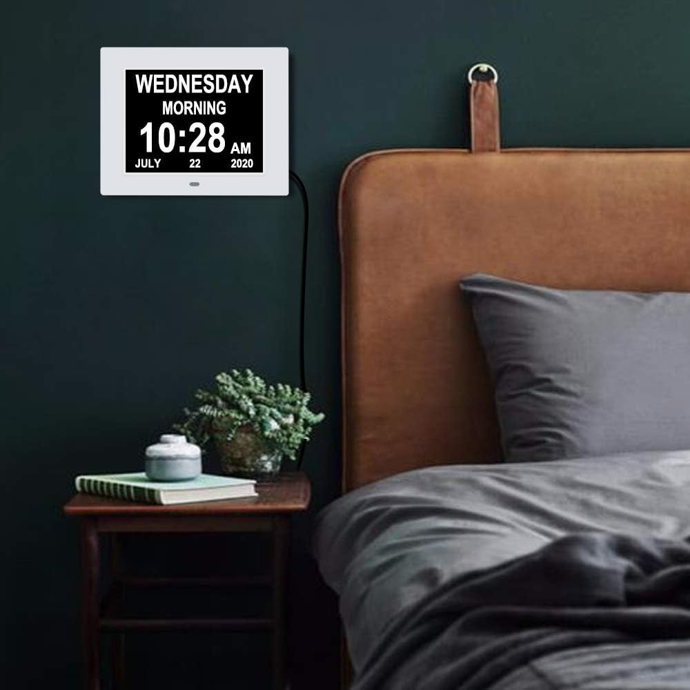Extra Large Digital Calendar Day Date Clock with 12 Alarm Options L272