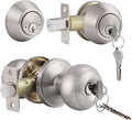 6 Pack Satin Nickel Stainless Steel Privacy Door Knobs F78187