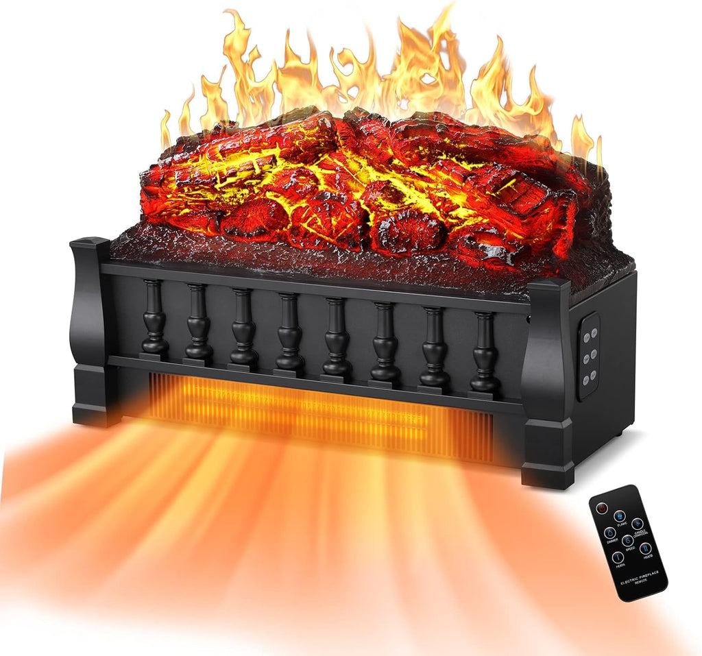 Electric Fireplace Log Heater 21 Inch Infrared Quartz 750W/1500W U766398