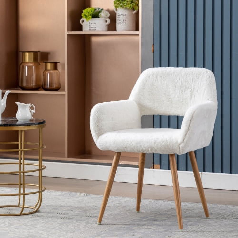Faux Fur Dining Chairs with Solid Steel Leg B312
