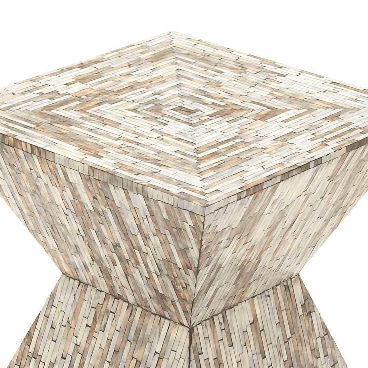 Wood Shell Inlay Accent Table C839557
