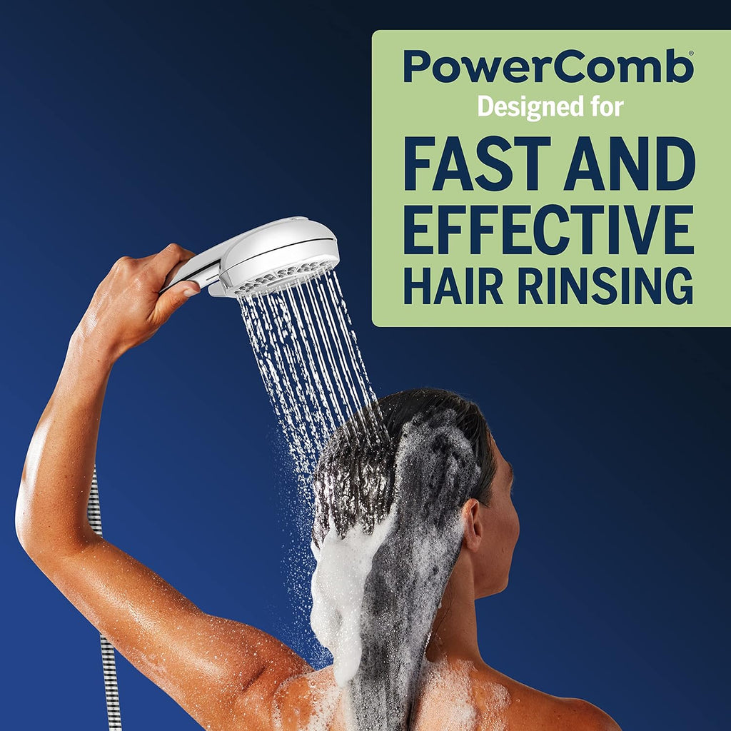 Chrome Hand Held Shower Head with PowerPulse Massage A661