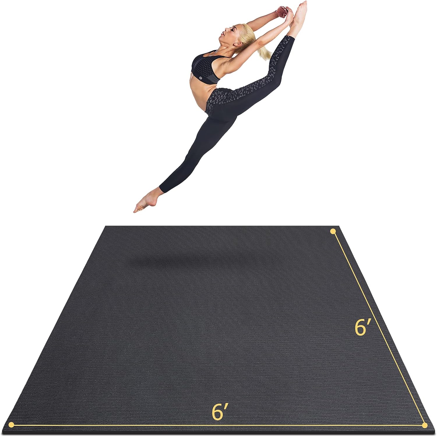 Large Yoga Mat 6'x6'x7mm Non-Slip Exercise Mat C531