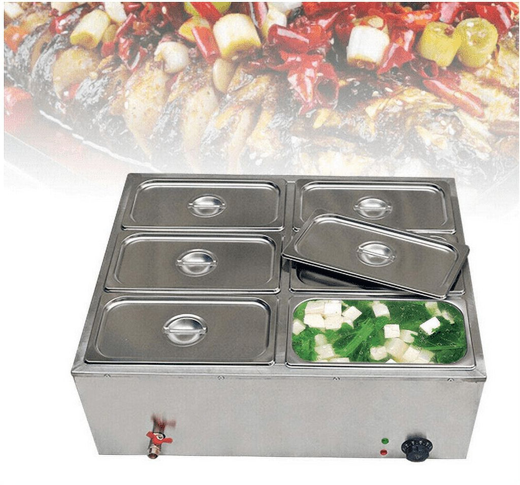 6-Pan with 6 Covers Commercial Food Warmer 7L 850W F6093