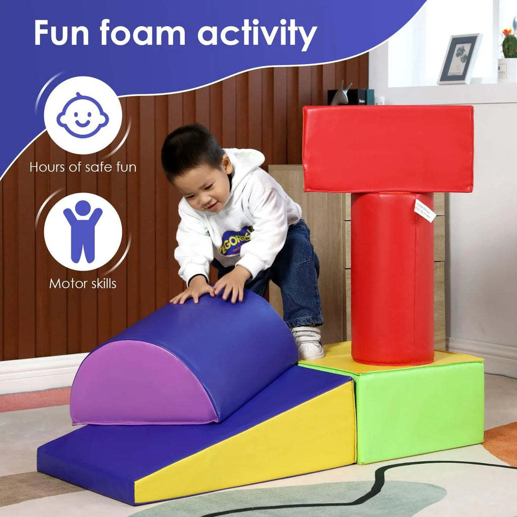 5-Piece Set Kids Foam Climbing Blocks Indoor Play Equipment V230235