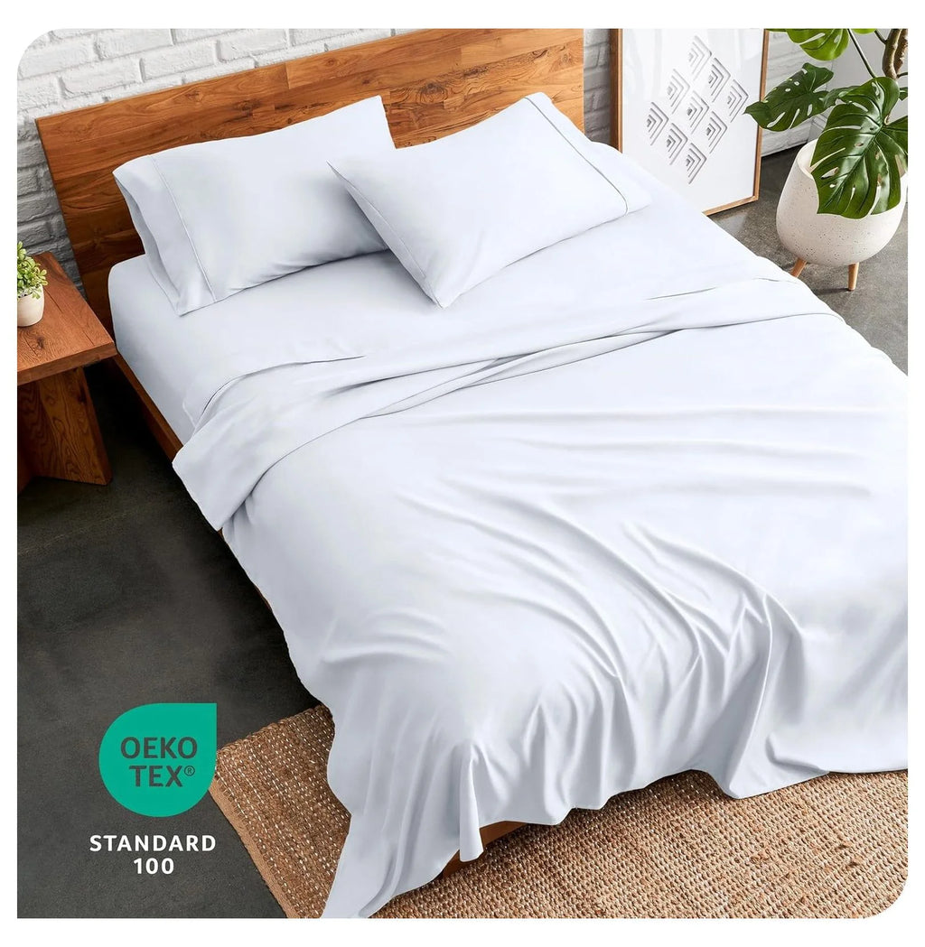 Queen 4 Piece Microfiber Bed Sheet Set with Pillowcases D712