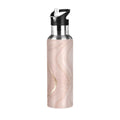 Pink Marble Stainless Steel Insulated Water Bottle with Straw Lid B496
