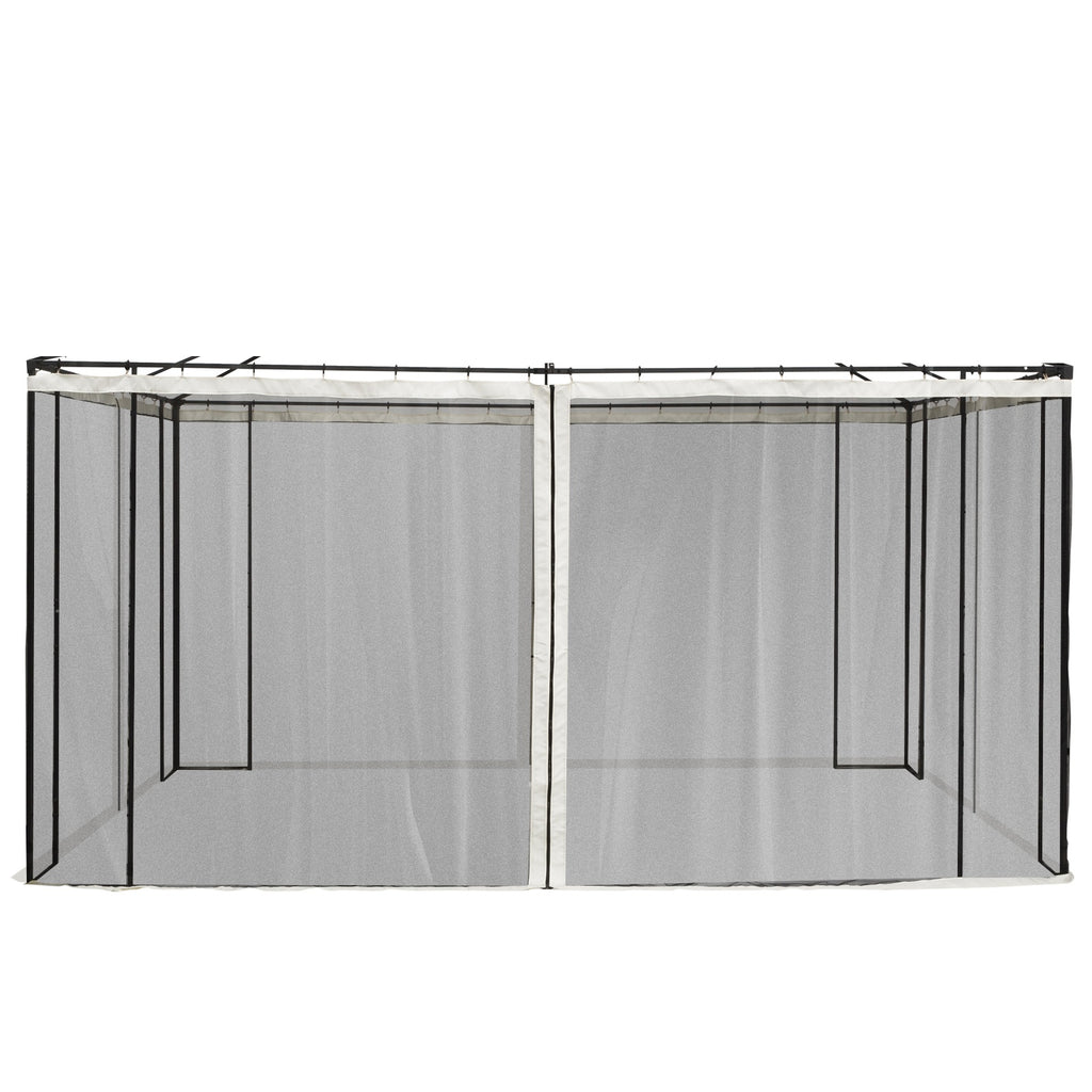 Replacement Mesh Mosquito Netting Screen Walls for 10' x 12' Patio Gazebo, 4-panel Sidewalls with Zippers K64257
