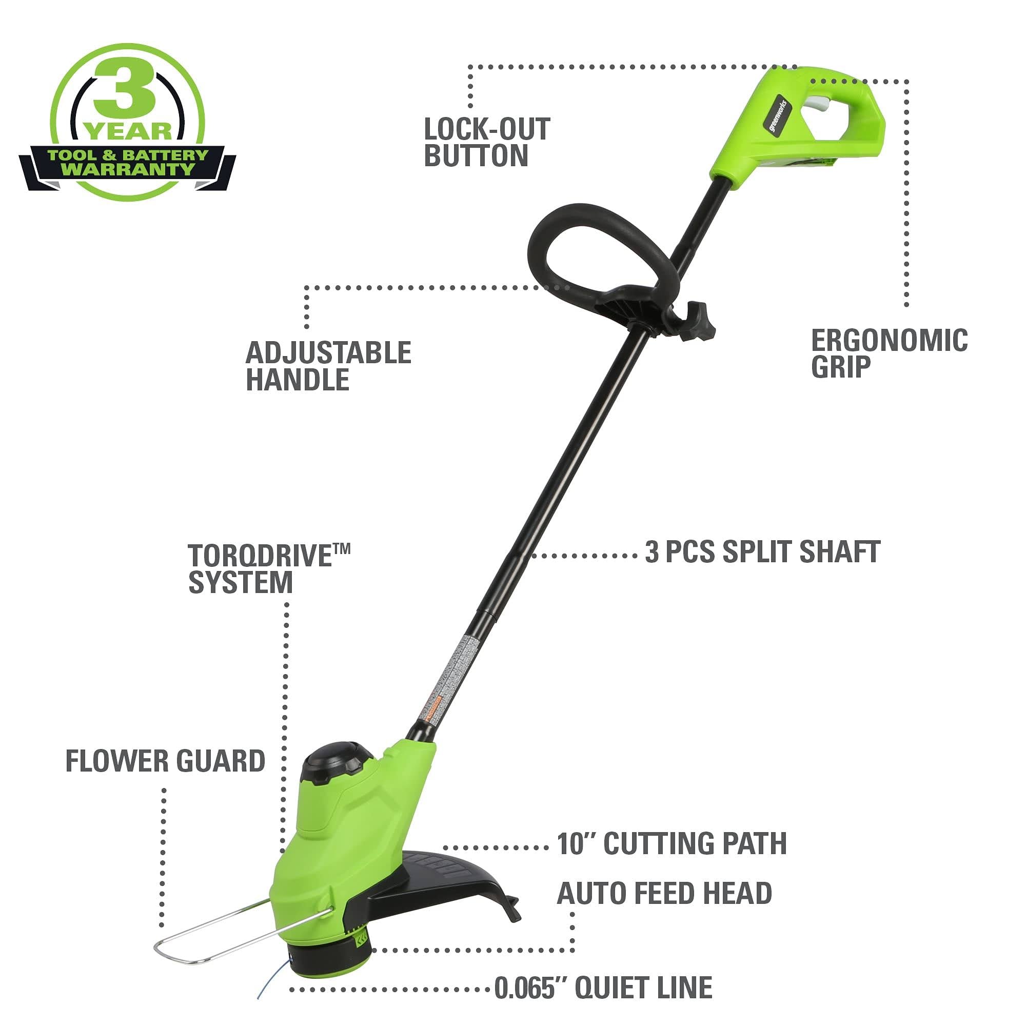 24V 10 inch TorqDrive String Trimmer with 2Ah USB Battery and Charger B91658