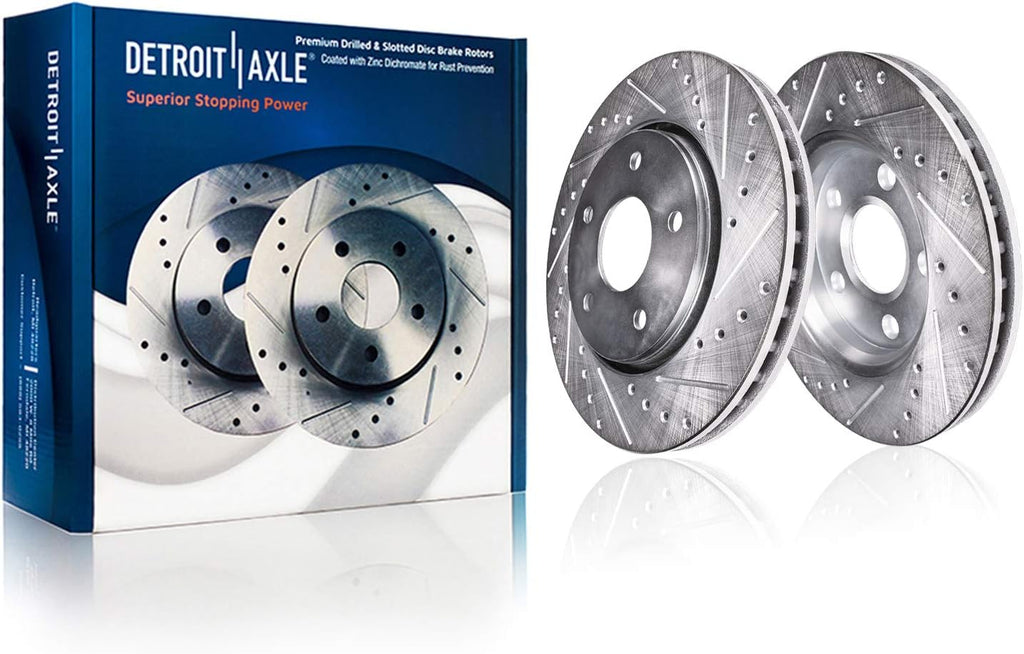 Front Drilled Brake Kit Rotors w/Brake Pads 6pc Set F635227