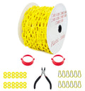Yellow Plastic Safety Barrier Chain with 12 S-Hooks, 2 Chain Connector, Pack of 2 T657034