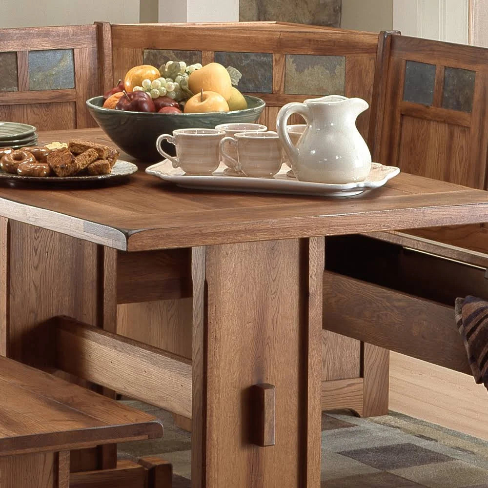 Rustic Oak Breakfast Nook Set V526869
